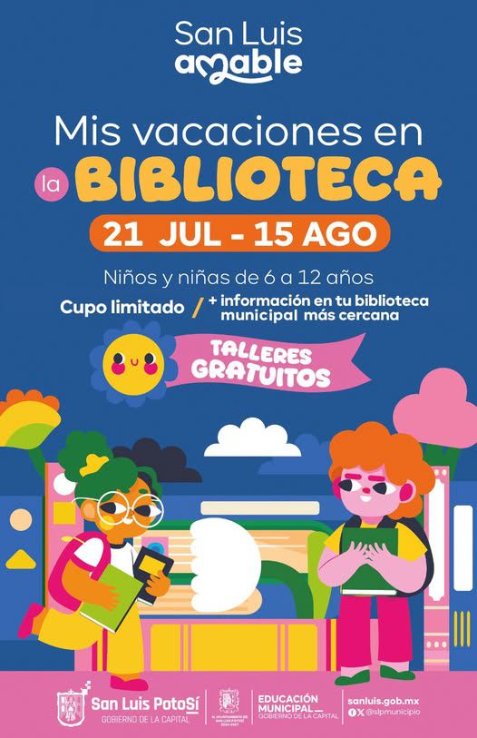 Atención niñas, niños y adolescentes “Mis Vacaciones en la Biblioteca” inician el 21 de julio