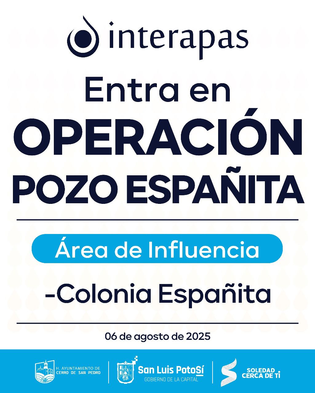Entra en operación pozo “Españita”: se regulariza suministro en la&nbsp;zona