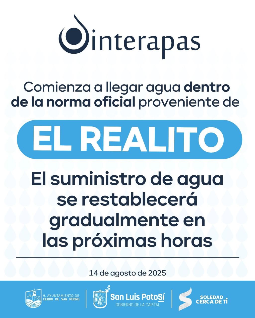 Agua de “El Realito” ya cumple con la norma de calidad:&nbsp;Interapas