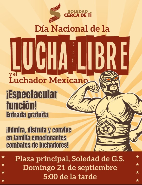 ESTE DOMINGO, SOLEDAD INVITA A LAS FAMILIAS A DISFRUTAR DE GRAN FUNCIÓN DE LUCHA LIBRE&nbsp;GRATUITA