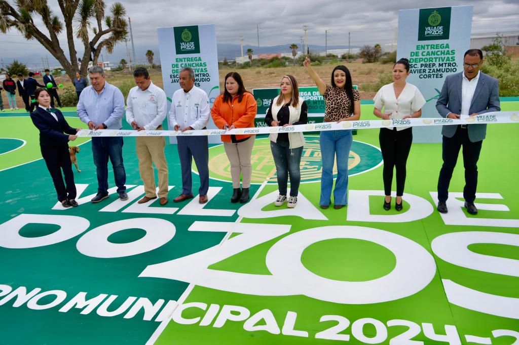 ENTREGA VILLA DE POZOS NUEVAS AULAS Y CANCHA EN LA PREPARATORIA MTRO. JAVIER ZAMUDIO CORTÉS