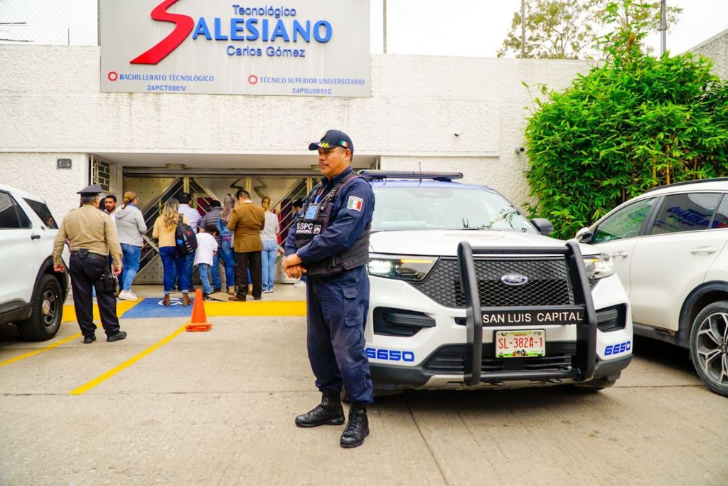 A petición de padres de familia, SSPC de la Capital desplegó presencia policial preventiva en colegio&nbsp;Salesiano