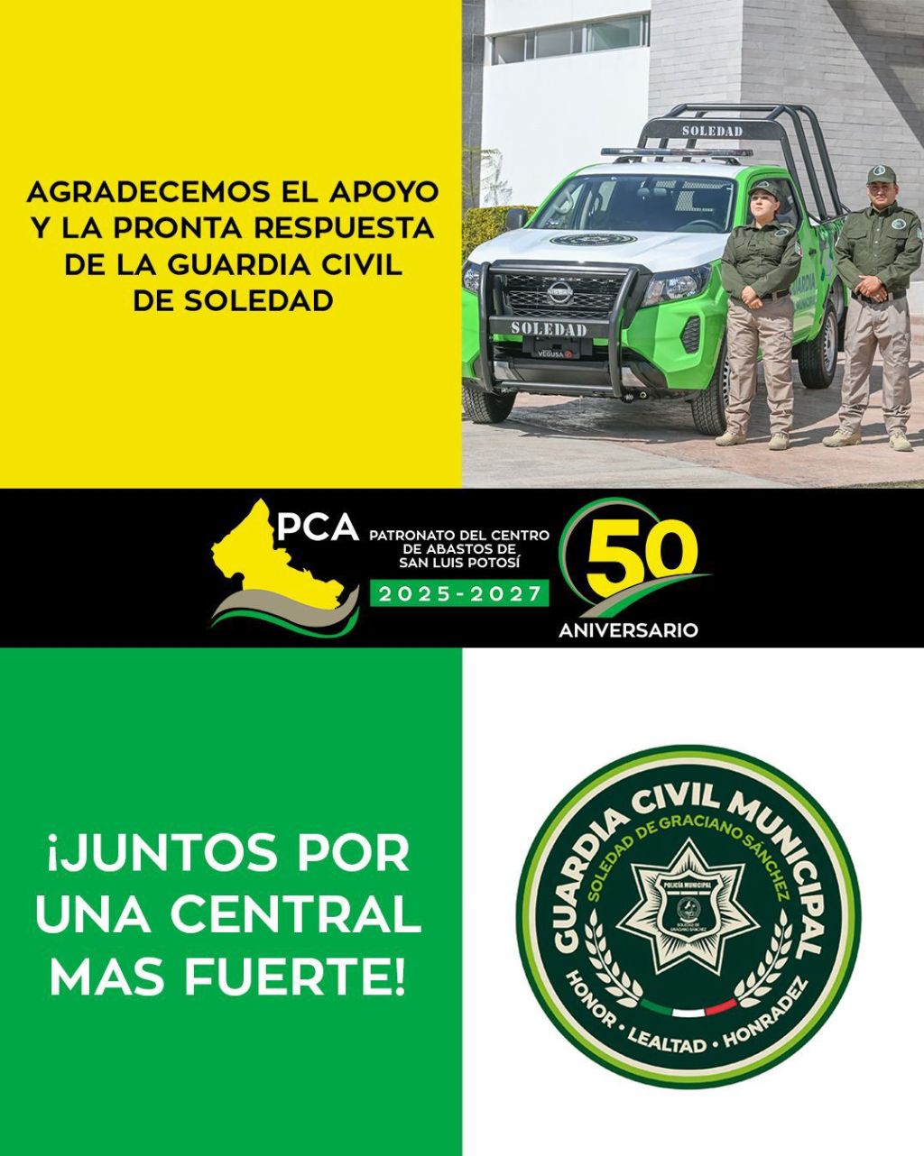 PATRONATO DE ABASTOS RECONOCE LABOR INMEDIATA DE POLICÍAS DE SOLEDAD EN RECUPERACIÓN DE VEHÍCULO&nbsp;ROBADO