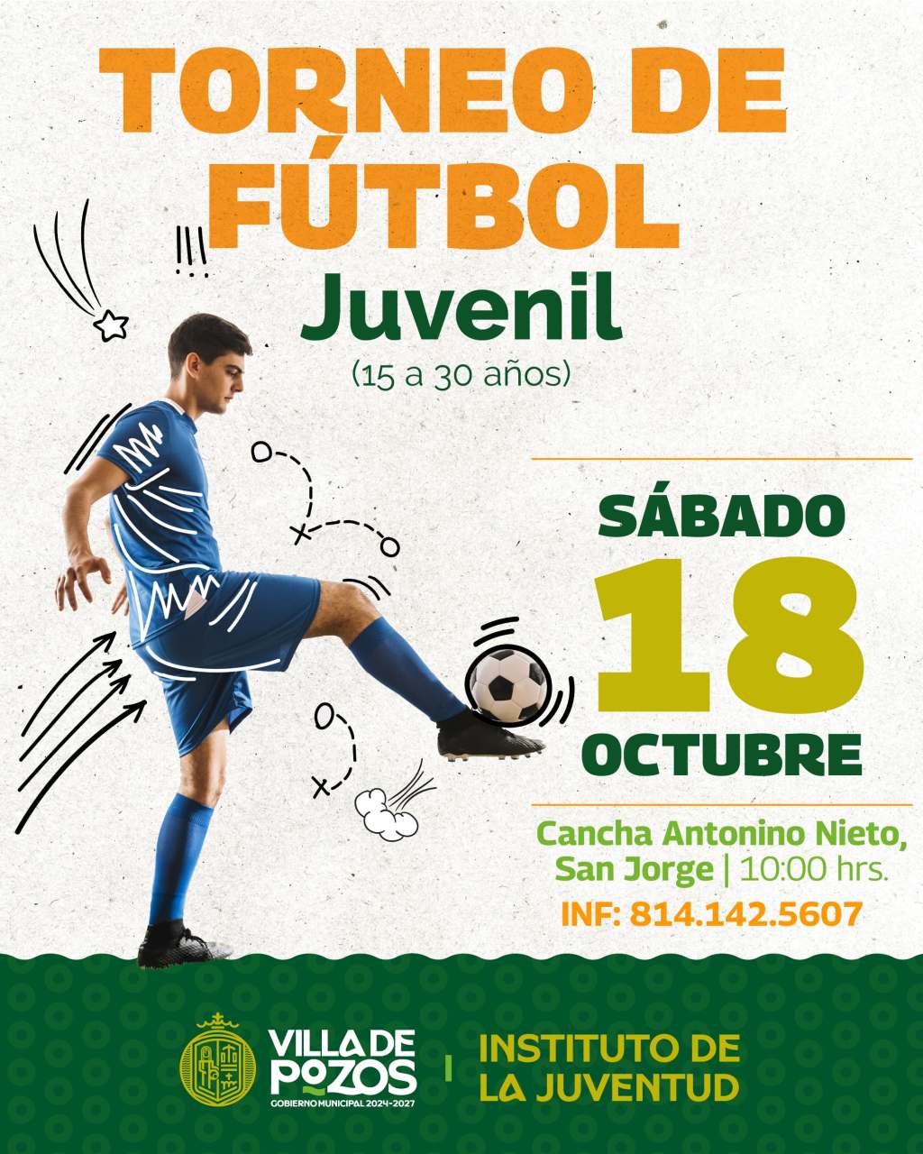 CONVOCA VILLA DE POZOS A JÓVENES A PARTICIPAR EN TORNEO DE BÁSQUETBOL Y FÚTBOL