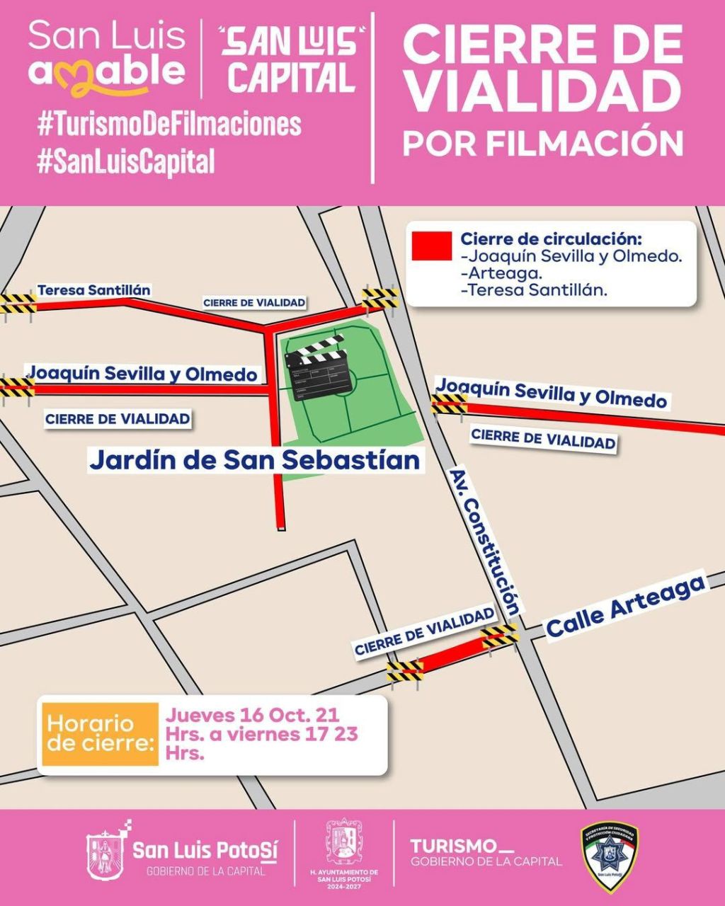 Policía Vial implementa dispositivo vial por grabaciones en el barrio de San&nbsp;Sebastián