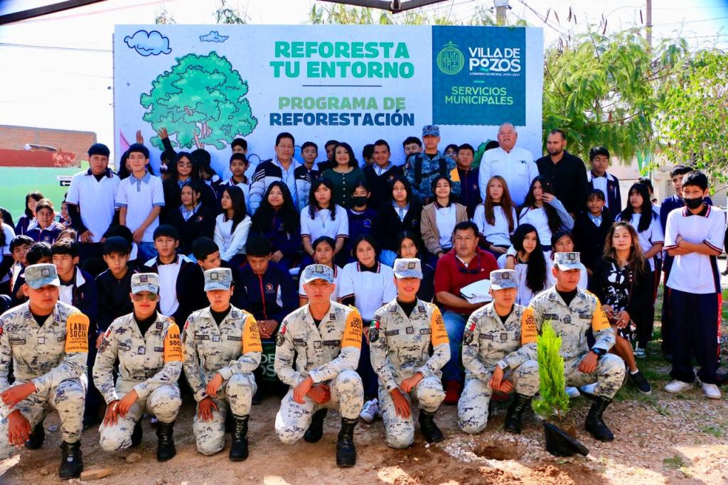 VILLA DE POZOS RESCATA ÁREAS VERDES CON JORNADA DE REFORESTACIÓN