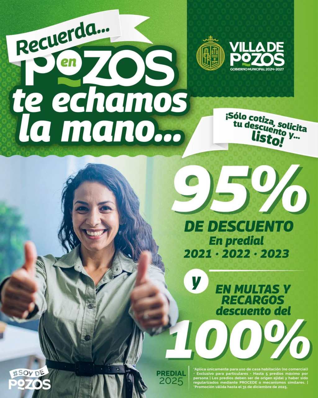 CONTINÚA VIGENTE EL PROGRAMA DE ESTÍMULOS FISCALES EN VILLA DE&nbsp;POZOS