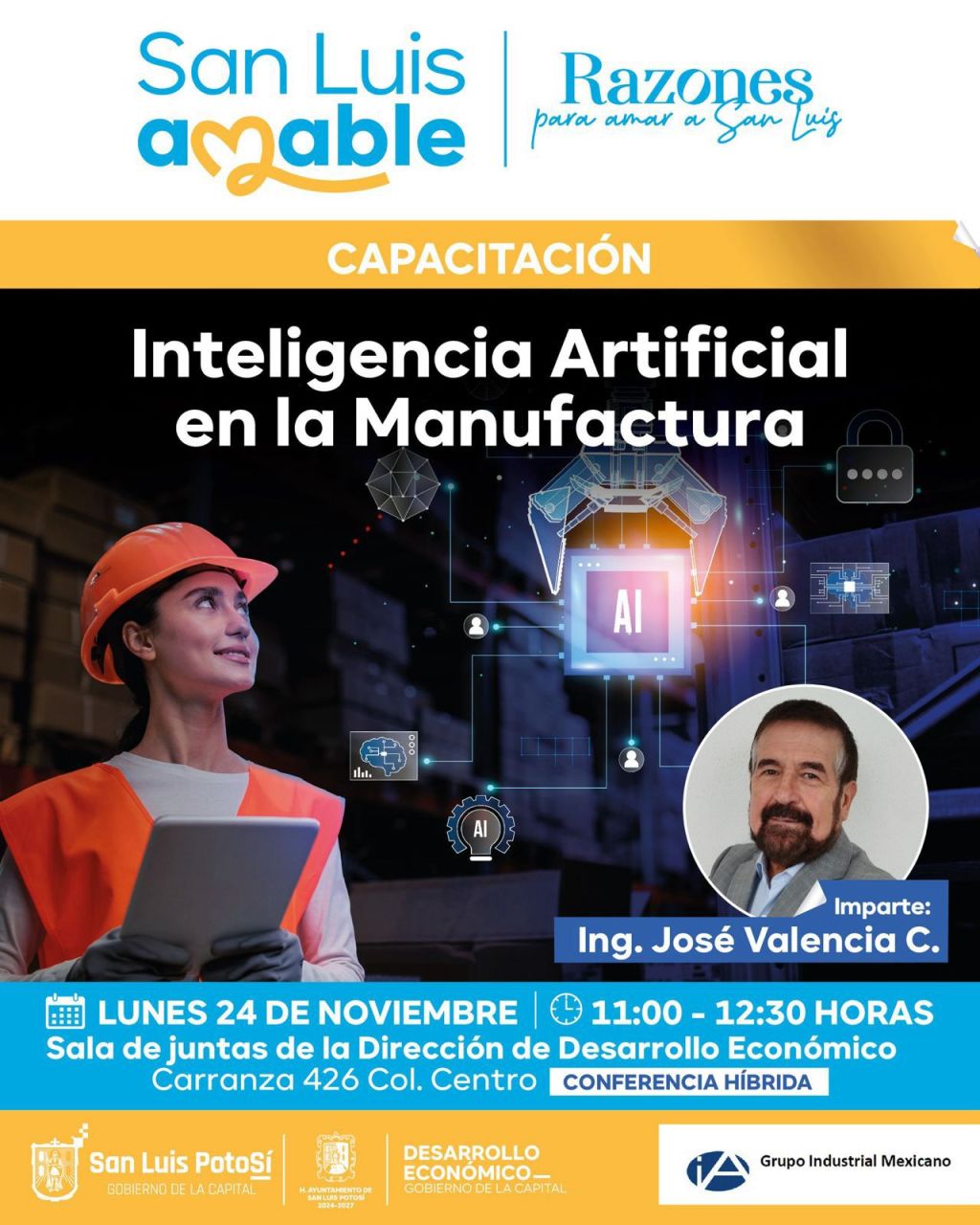 Gobierno de la Capital invita a capacitación sobre Inteligencia Artificial aplicada en la&nbsp;manufactura
