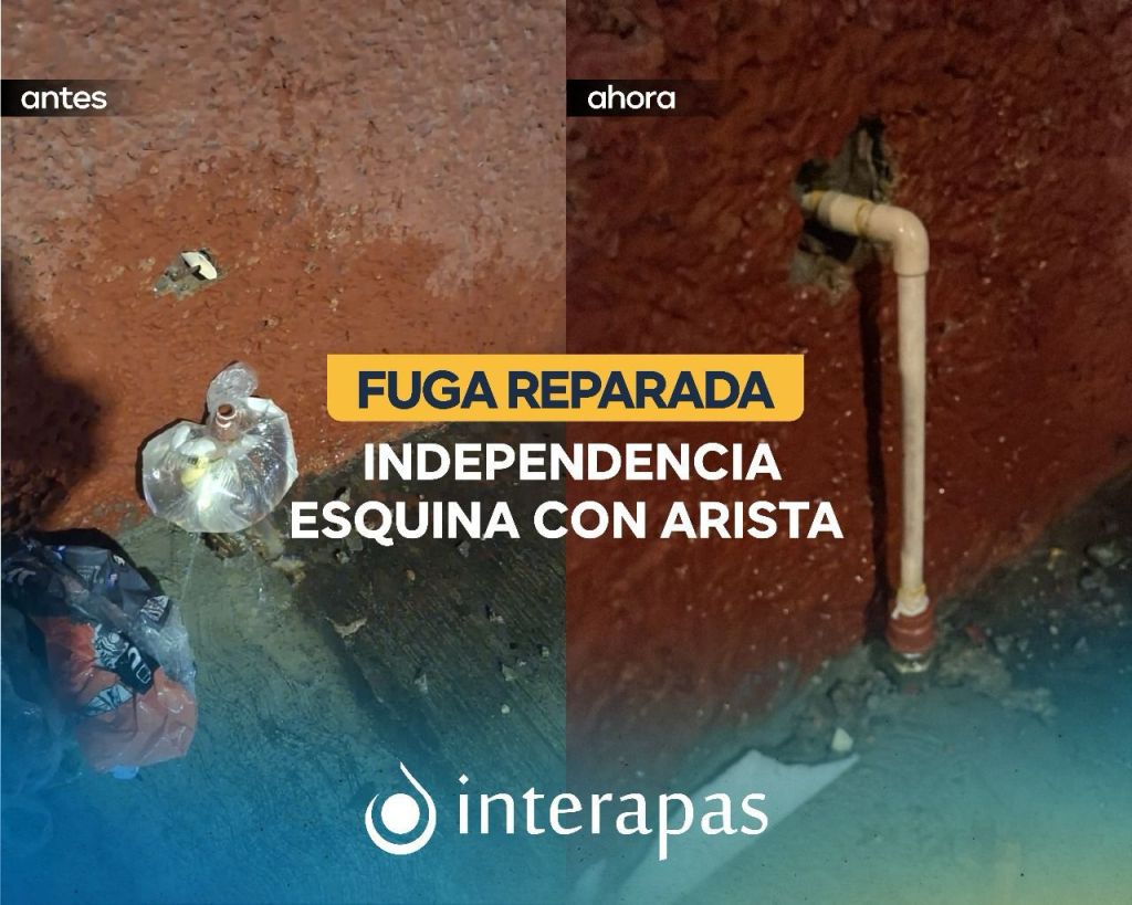 Interapas atiende de inmediato una fuga de agua potable en&nbsp;Independencia