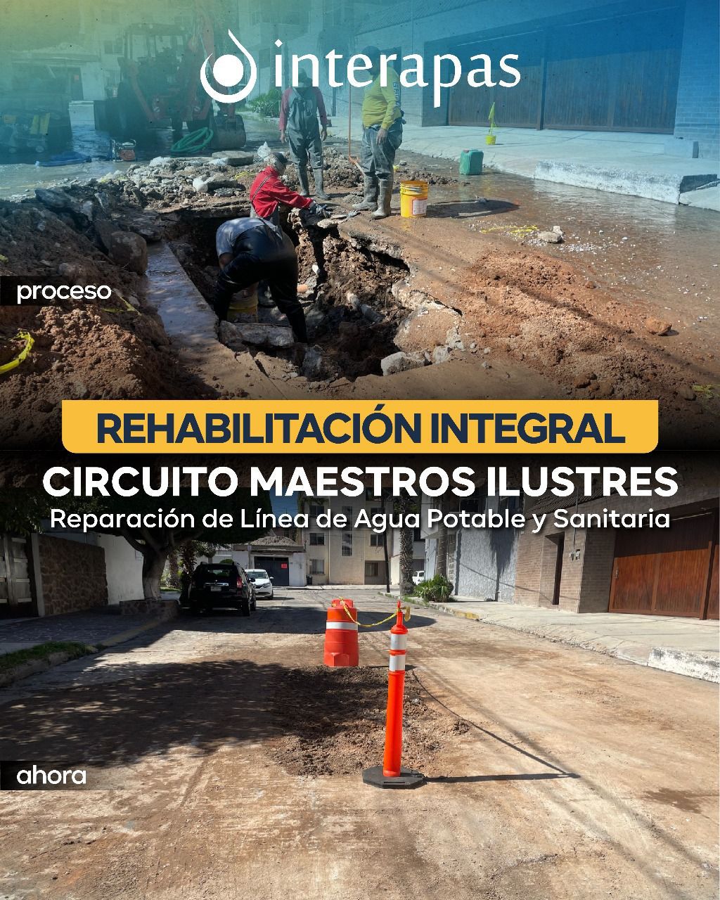 Interapas concluye rehabilitación integral en el circuito Maestros&nbsp;Ilustres