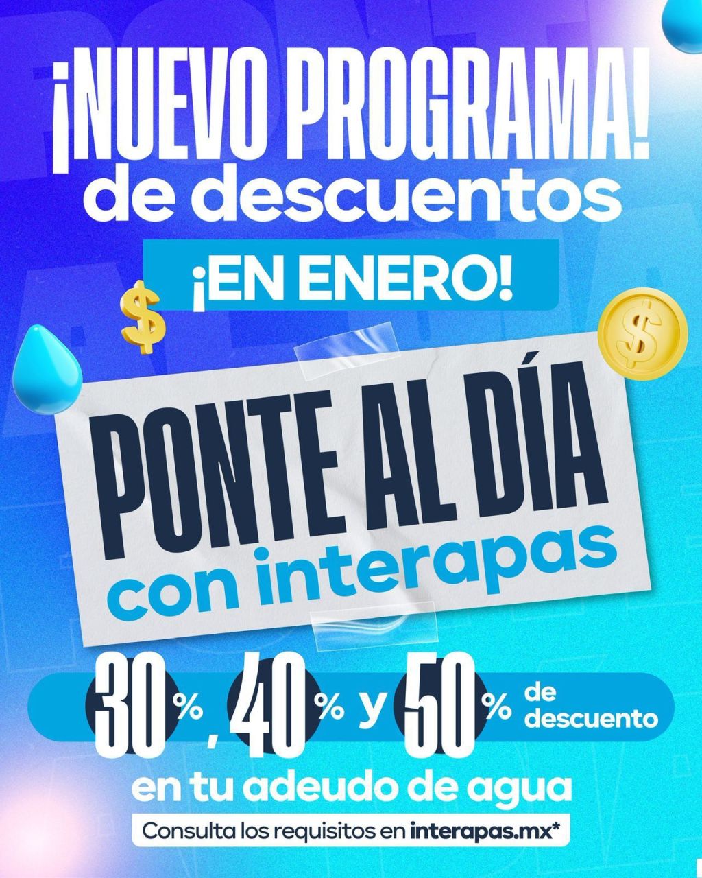 INTERAPAS lanza programa de regularización de pagos “Ponte al día con&nbsp;INTERAPAS”