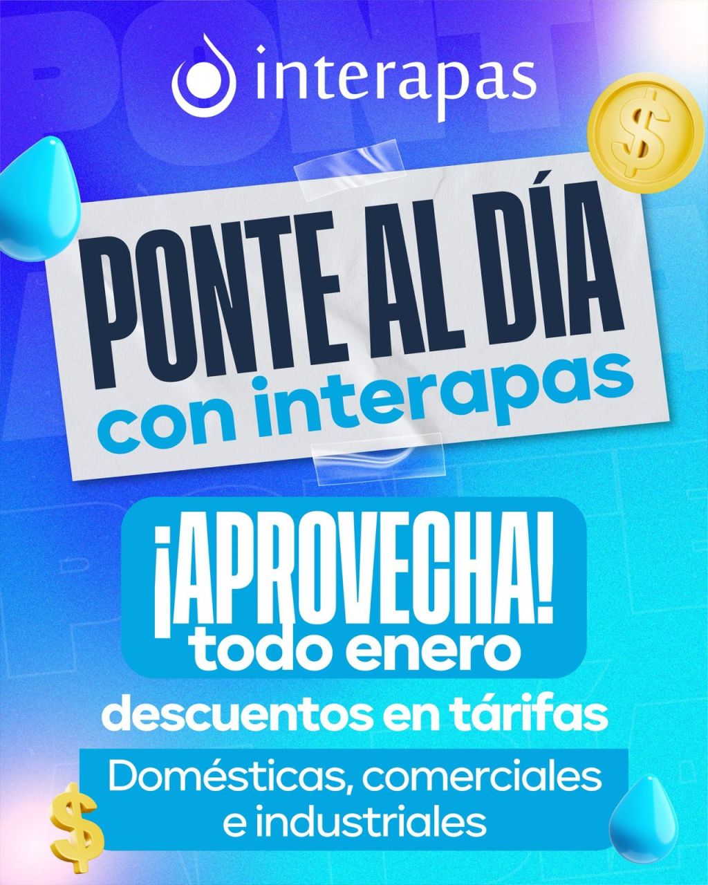 Enero, mes de los descuentos en deudas de agua en Interapas