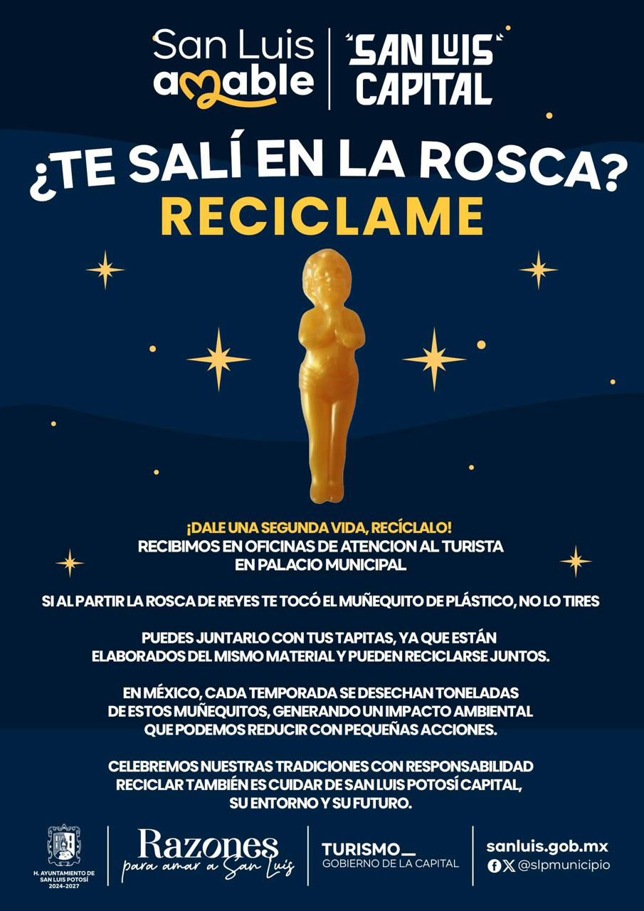 Turismo de San Luis Capital reduce impacto ambiental: recopila muñequitos de Roscas de Reyes en Palacio Municipal