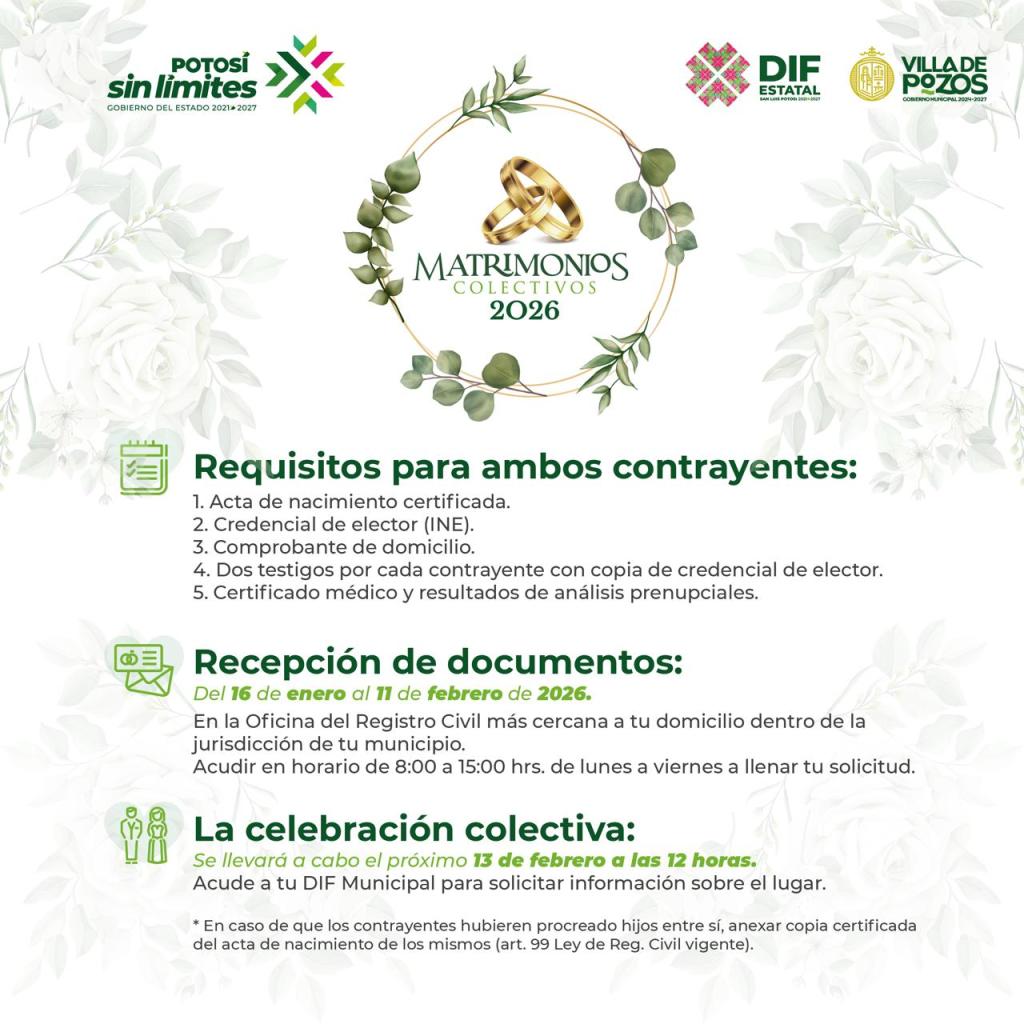 VILLA DE POZOS PROMUEVE MATRIMONIOS&nbsp;COLECTIVOS