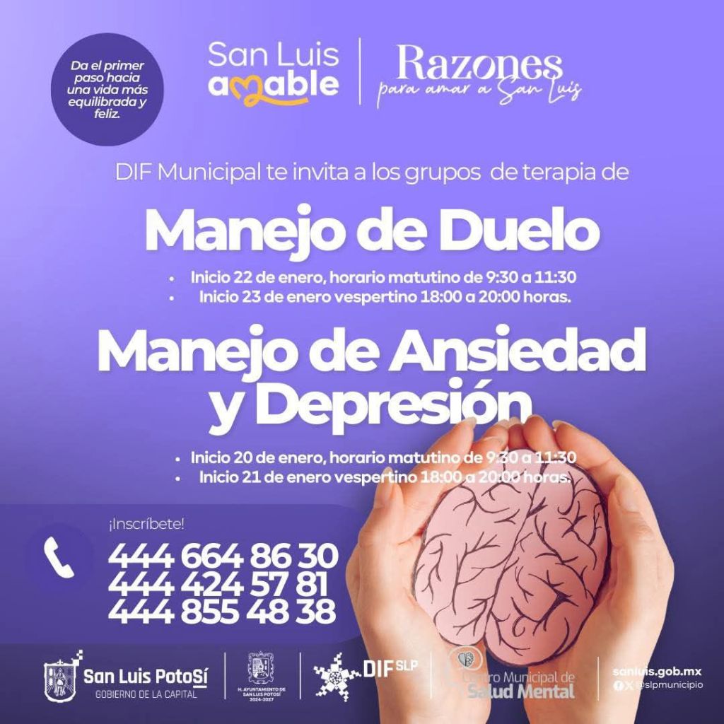DIF Municipal invita a participar en grupos de terapia para el manejo del duelo o de ansiedad y&nbsp;depresión
