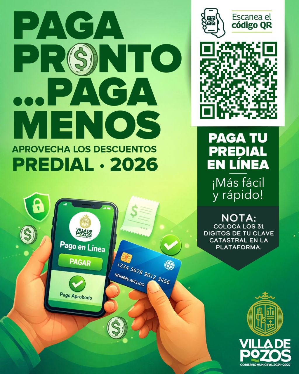 VILLA DE POZOS HABILITA PAGO EN LÍNEA DEL IMPUESTO&nbsp;PREDIAL