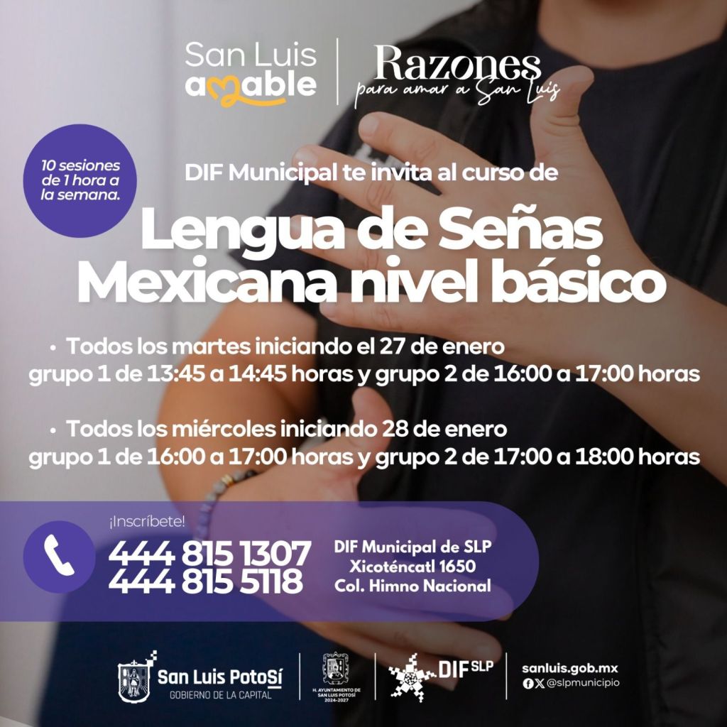 DIF Municipal invita al curso básico de Lengua de Señas&nbsp;Mexicana