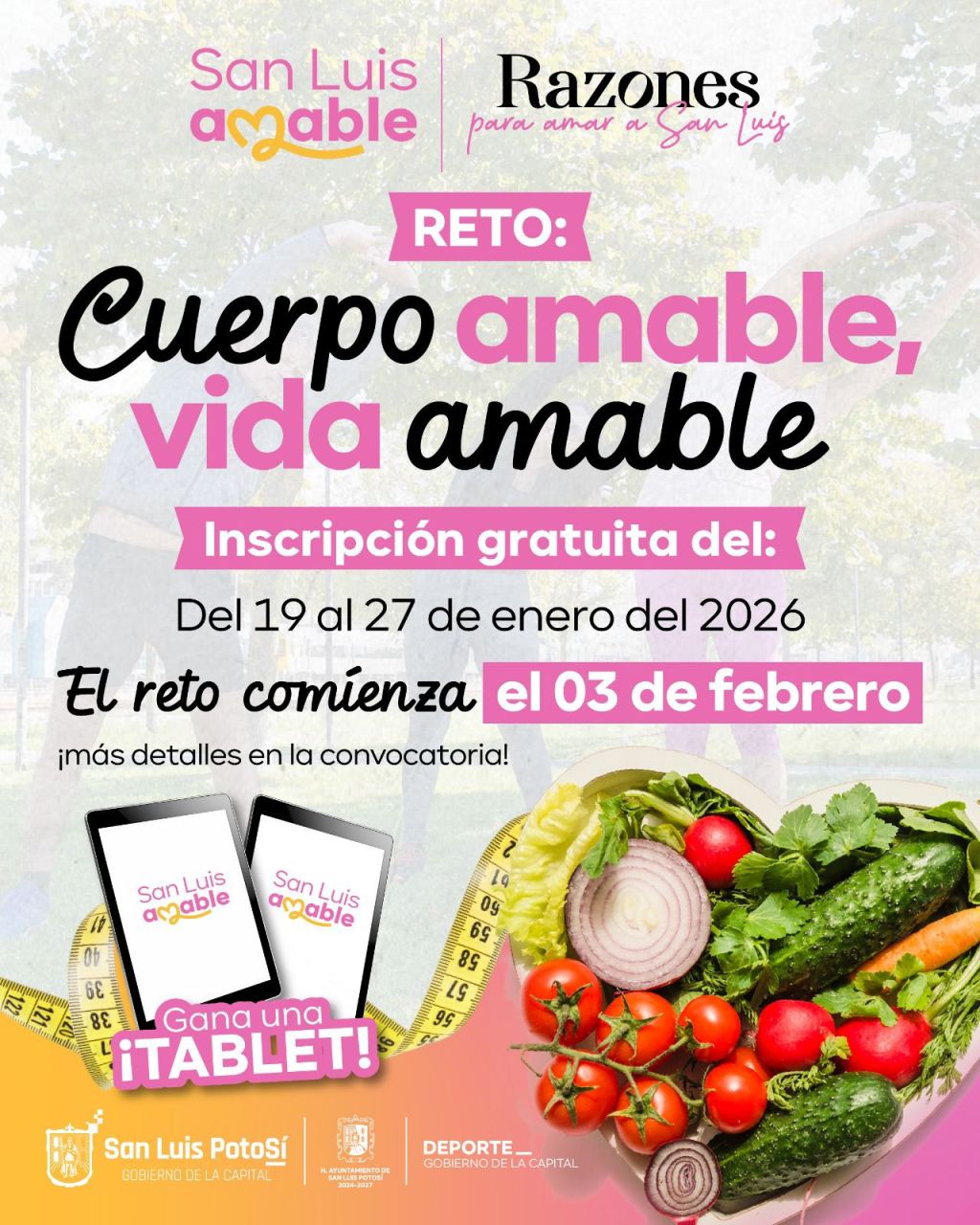 En marcha el reto nutricional “Cuerpo Amable Vida Amable” a cargo de la Dirección de Deporte Municipal