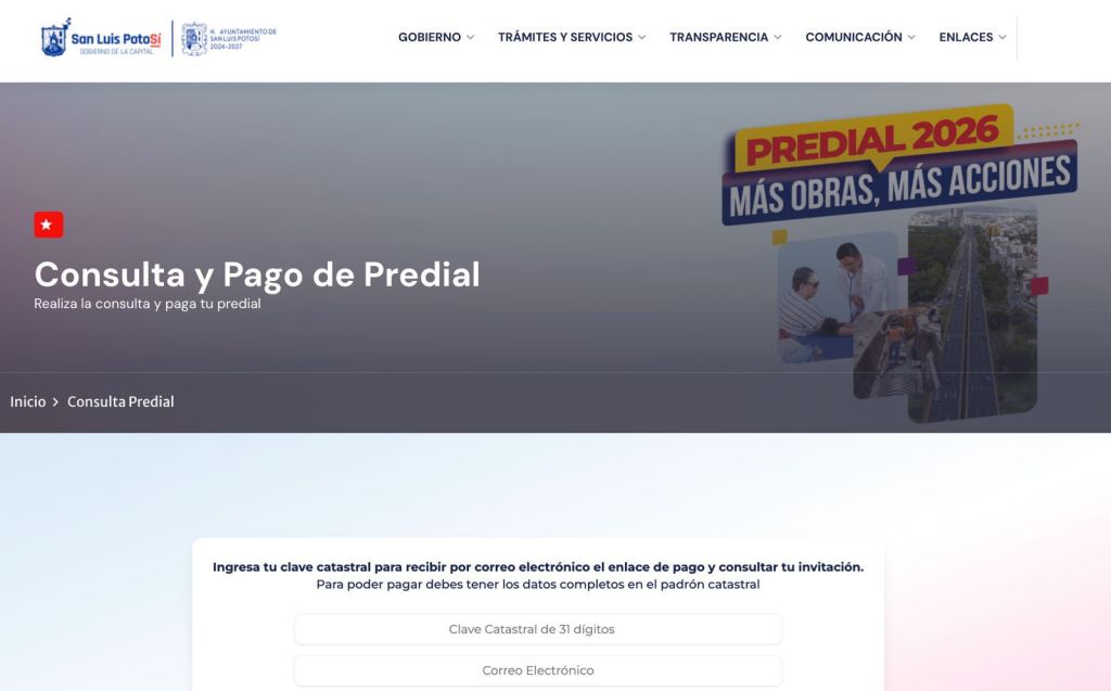 Invita Ayuntamiento de San Luis Capital a pagar predial en&nbsp;línea