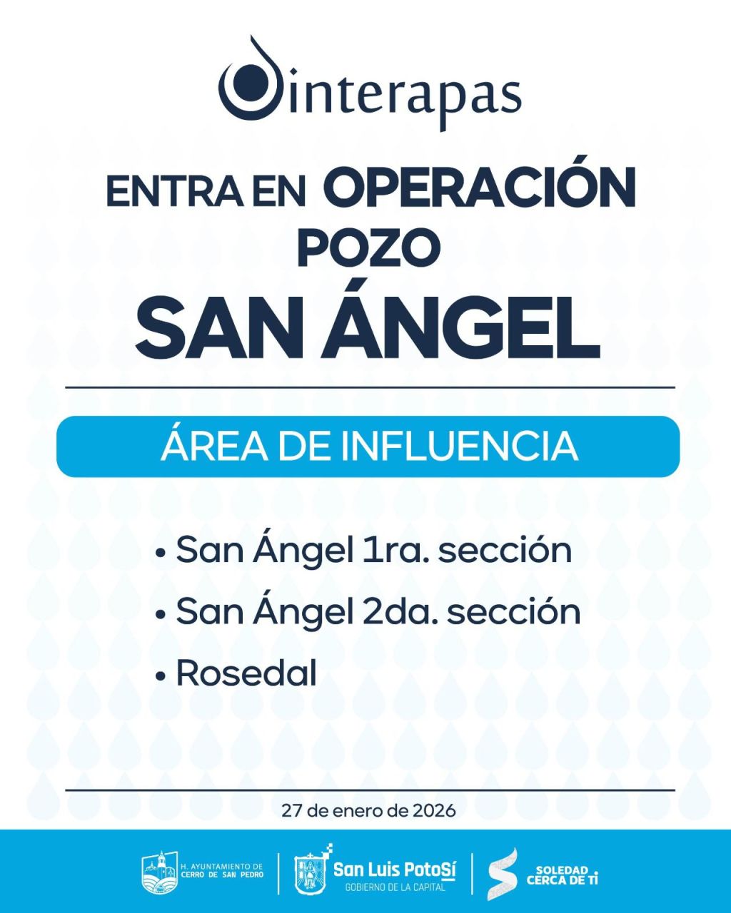 Interapas pone en operación el pozo San&nbsp;Ángel