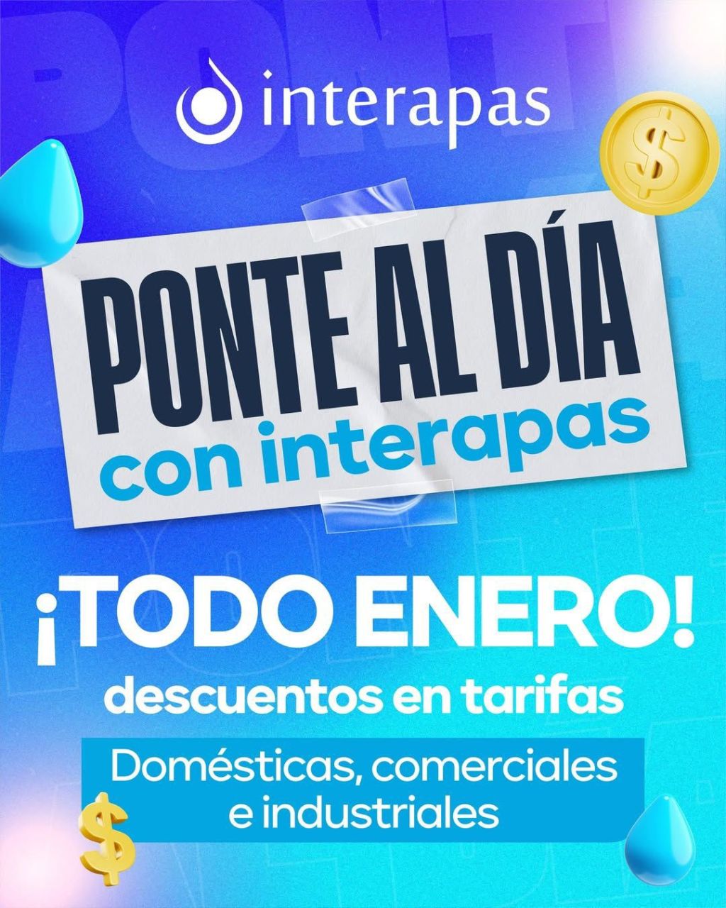 Interapas llama a regularizar adeudos antes de que termine&nbsp;enero