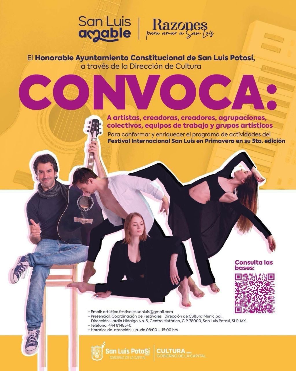 Cultura Municipal convoca a participar en el Festival Internacional San Luis en Primavera, en su 5ª&nbsp;edición