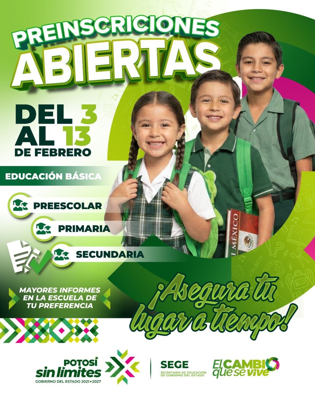 PREINSCRIPCIONES ABIERTAS PARA EDUCACIÓN BÁSICA&nbsp;2026–2027