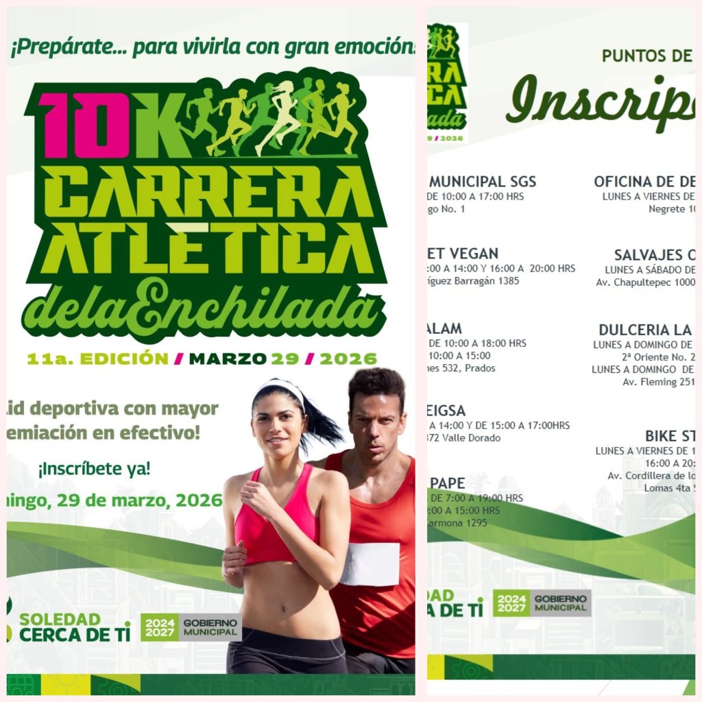 CORREDORES YA SE INSCRIBEN A LA CARRERA ATLÉTICA DE LA ENCHILADA&nbsp;2026