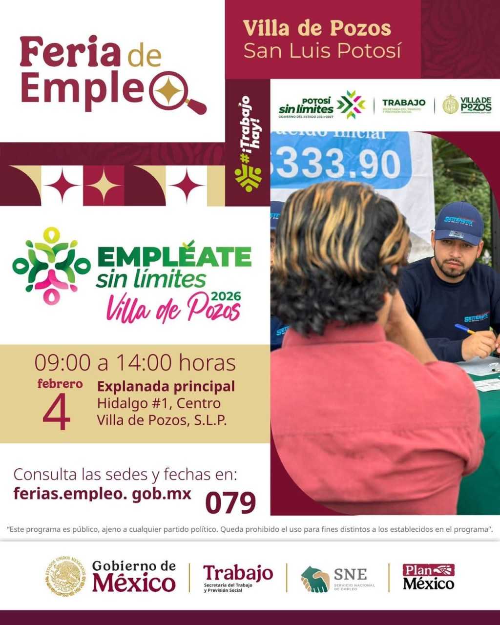 VILLA DE POZOS IMPULSA EL EMPLEO CON LA FERIA “EMPLÉATE SIN LÍMITES&nbsp;2026”