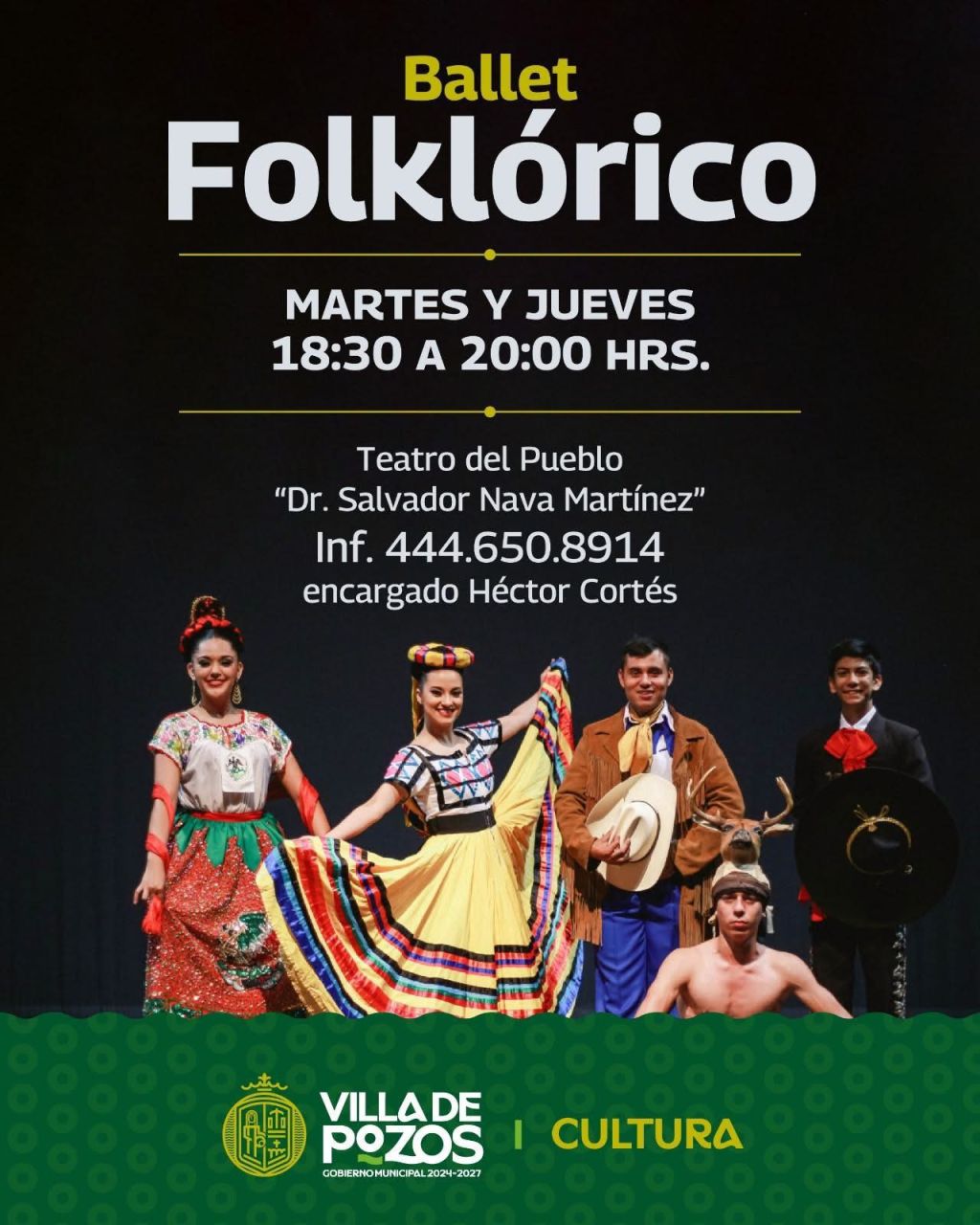 VILLA DE POZOS INVITA A INTEGRARSE AL TALLER GRATUITO DE BALLET&nbsp;FOLKLÓRICO