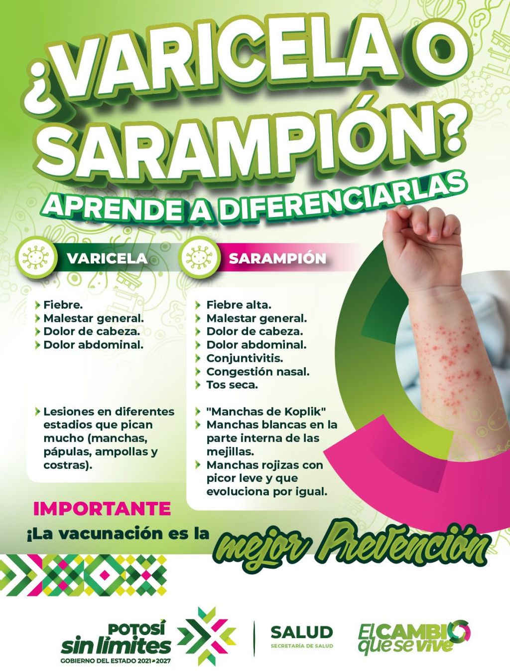 GOBIERNO DEL ESTADO REFUERZA CAMPAÑA INFORMATIVA SOBRE SARAMPIÓN Y&nbsp;VIRUELA