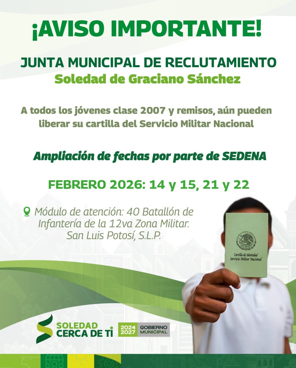 JUNTA DE RECLUTAMIENTO MUNICIPAL IMPULSA REGISTRO DE JÓVENES EN EL SERVICIO MILITAR&nbsp;NACIONAL