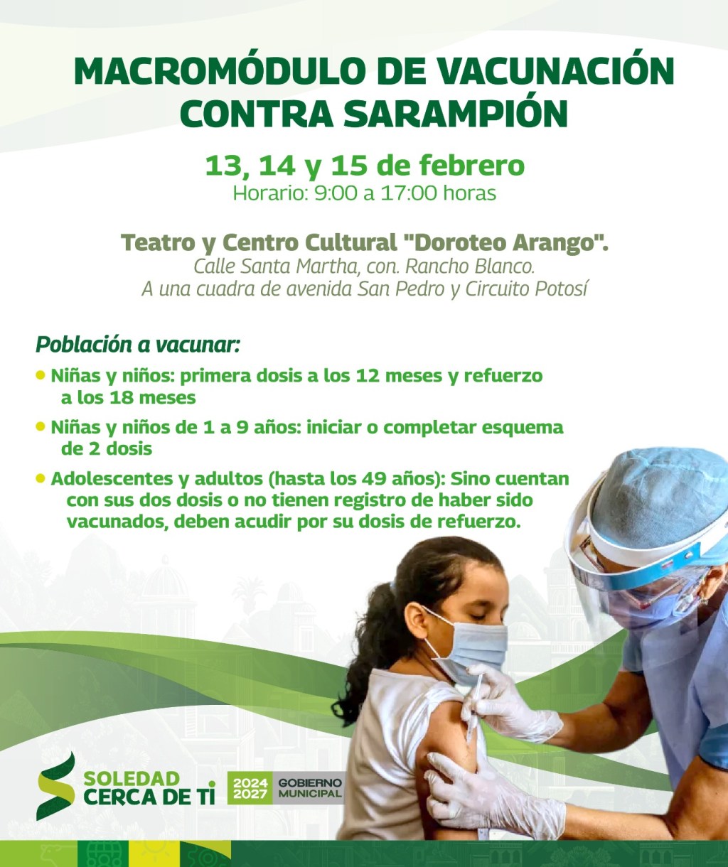 SOLEDAD INSTALA MÓDULO EMERGENTE DE VACUNACIÓN CONTRA EL&nbsp;SARAMPIÓN