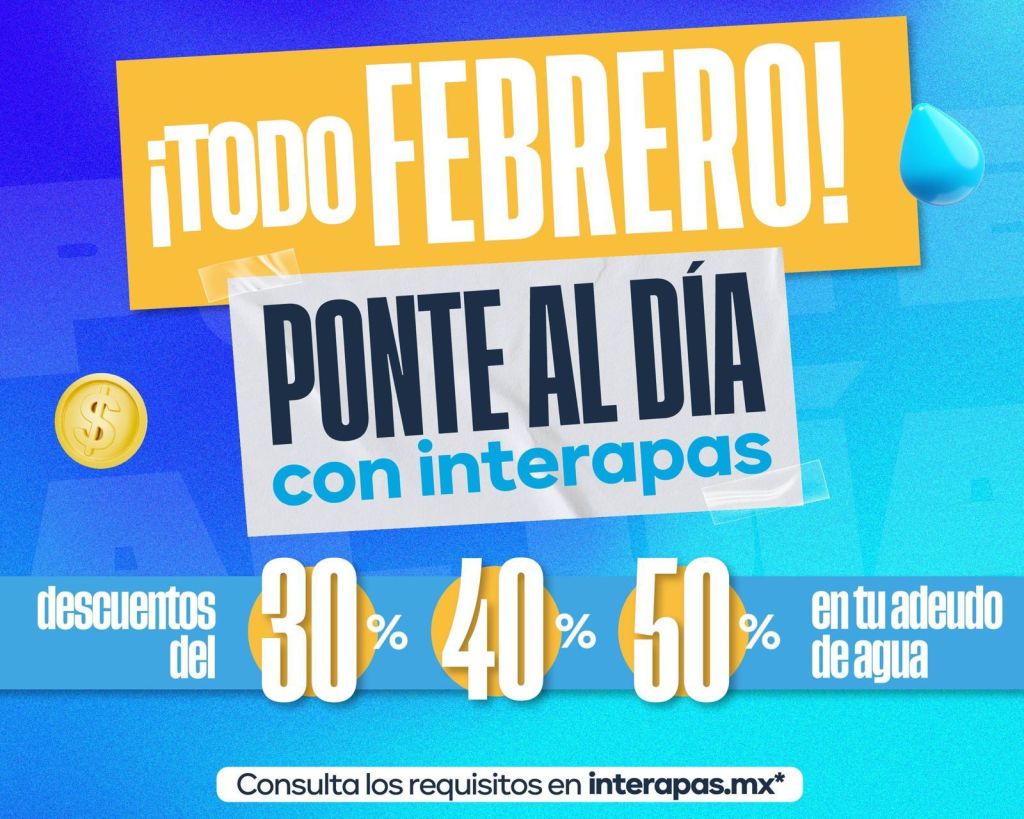 Hasta 50 por ciento de descuento en adeudos de agua:&nbsp;Interapas