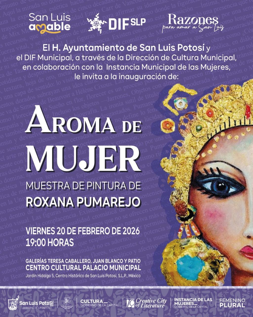 “AROMA DE MUJER” SERÁ PRESENTADA EN PALACIO MUNICIPAL DE SAN LUIS POTOSÍ COMO PARTE DEL FESTIVAL FEMENINO&nbsp;PLURAL.