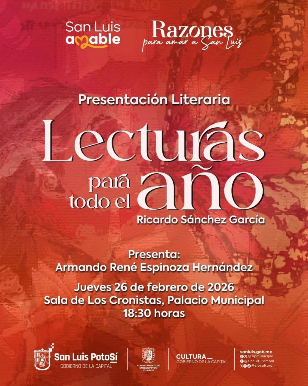 Invitan a la presentación del libro Lecturas para todo el año en el marco de Jueves&nbsp;Literarios