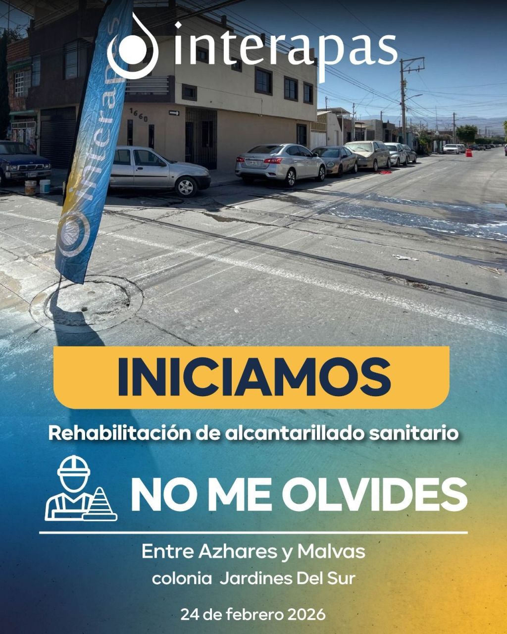 Interapas interviene dos tramos clave para abatir problema de salud en Jardines del&nbsp;Sur