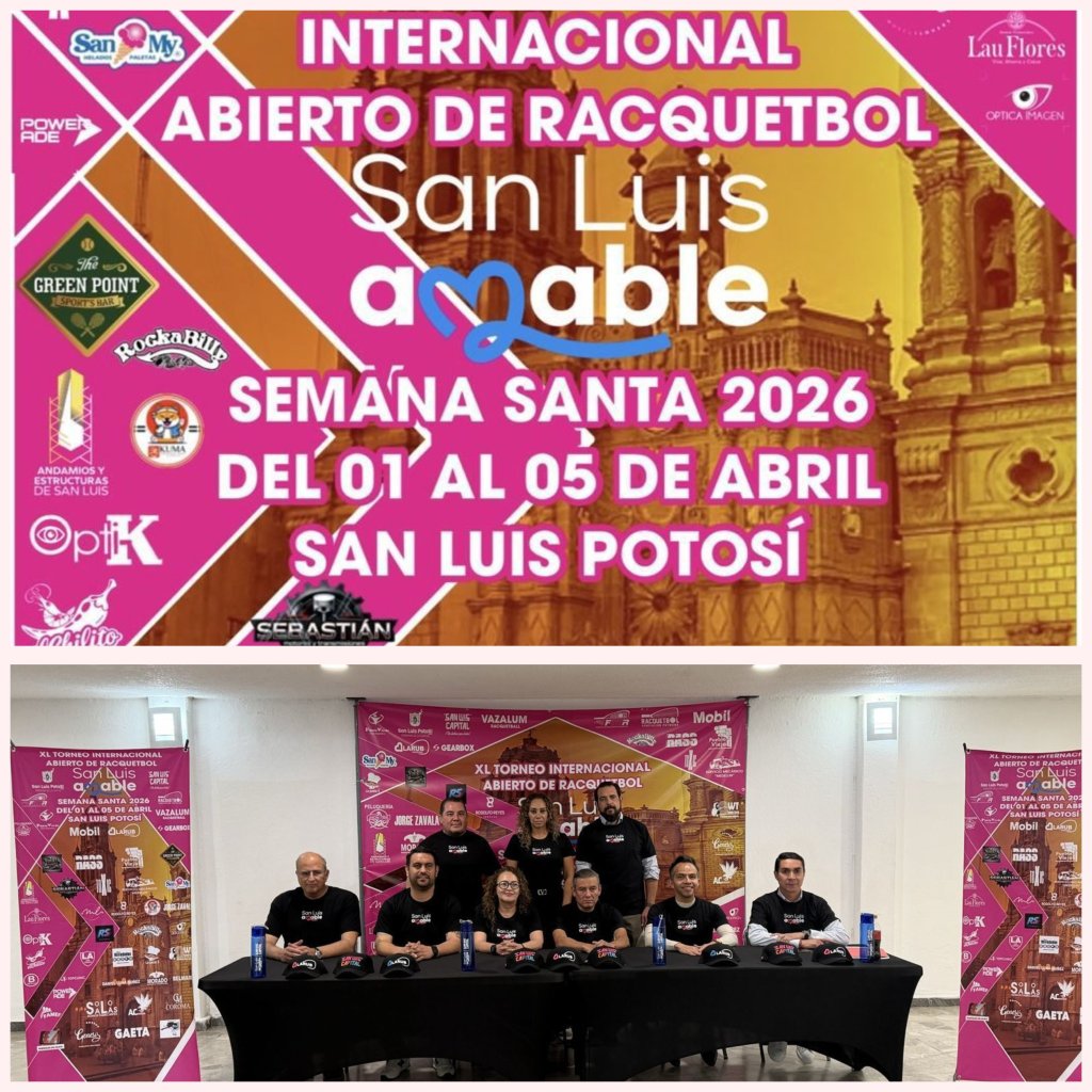 Presentan el XL Torneo Internacional Abierto de Racquetbol San Luis Amable de Semana Santa 2026