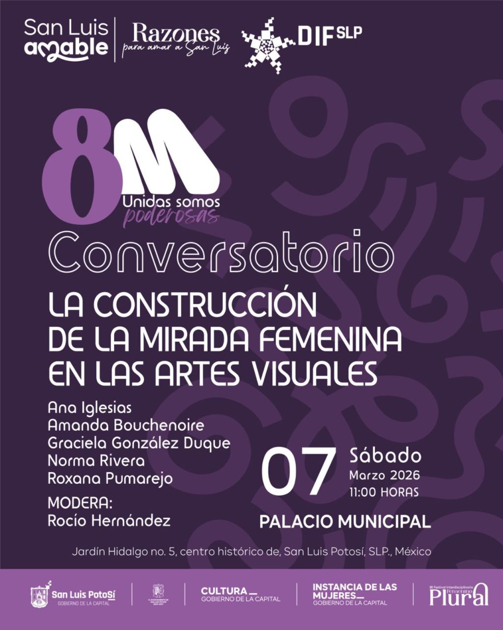 “LA CONSTRUCCIÓN DE LA MIRADA FEMENINA EN LAS ARTES VISUALES” ES EL CONVERSATORIO QUE SE REALIZARÁ ESTE SÁBADO 7 DE MARZO EN PALACIO&nbsp;MUNICIPAL