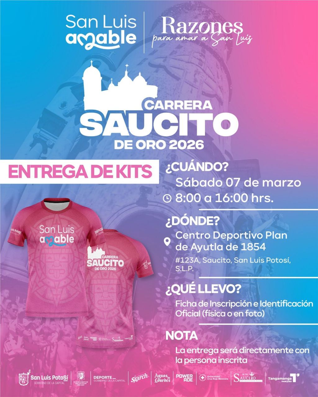 Todo listo para la Carrera Atlética Saucito de oro 2026, éste domingo en punto de las 7:00 de la&nbsp;mañana