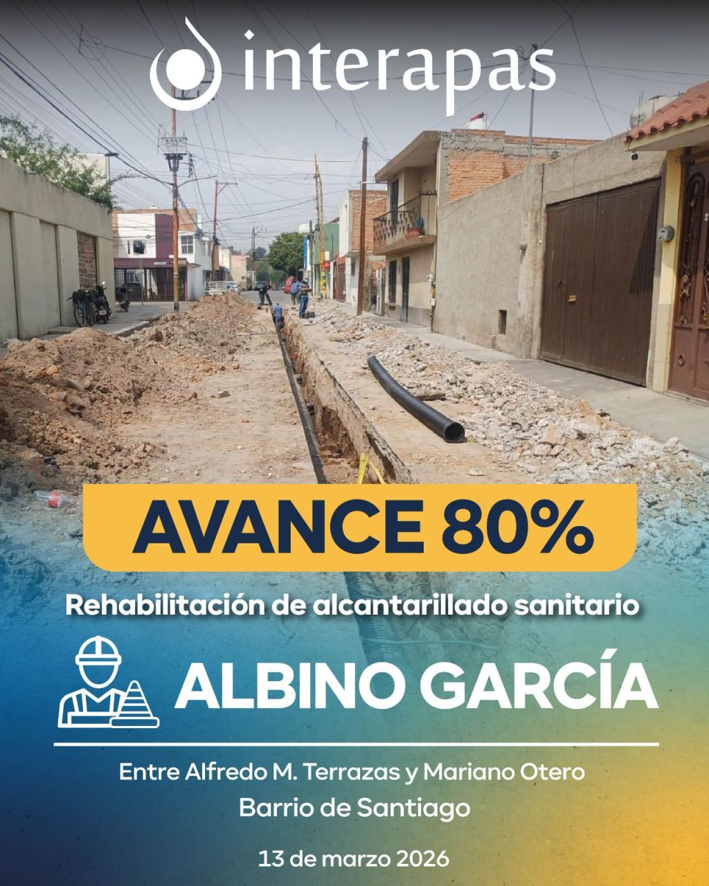 Interapas fortalece drenaje en prolongación Albino&nbsp;García