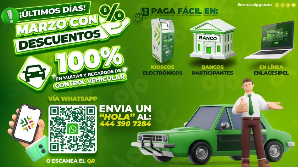 ÚLTIMOS DÍAS CON 100 POR CIENTO DE DESCUENTO EN MULTAS Y RECARGOS DE CONTROL&nbsp;VEHICULAR
