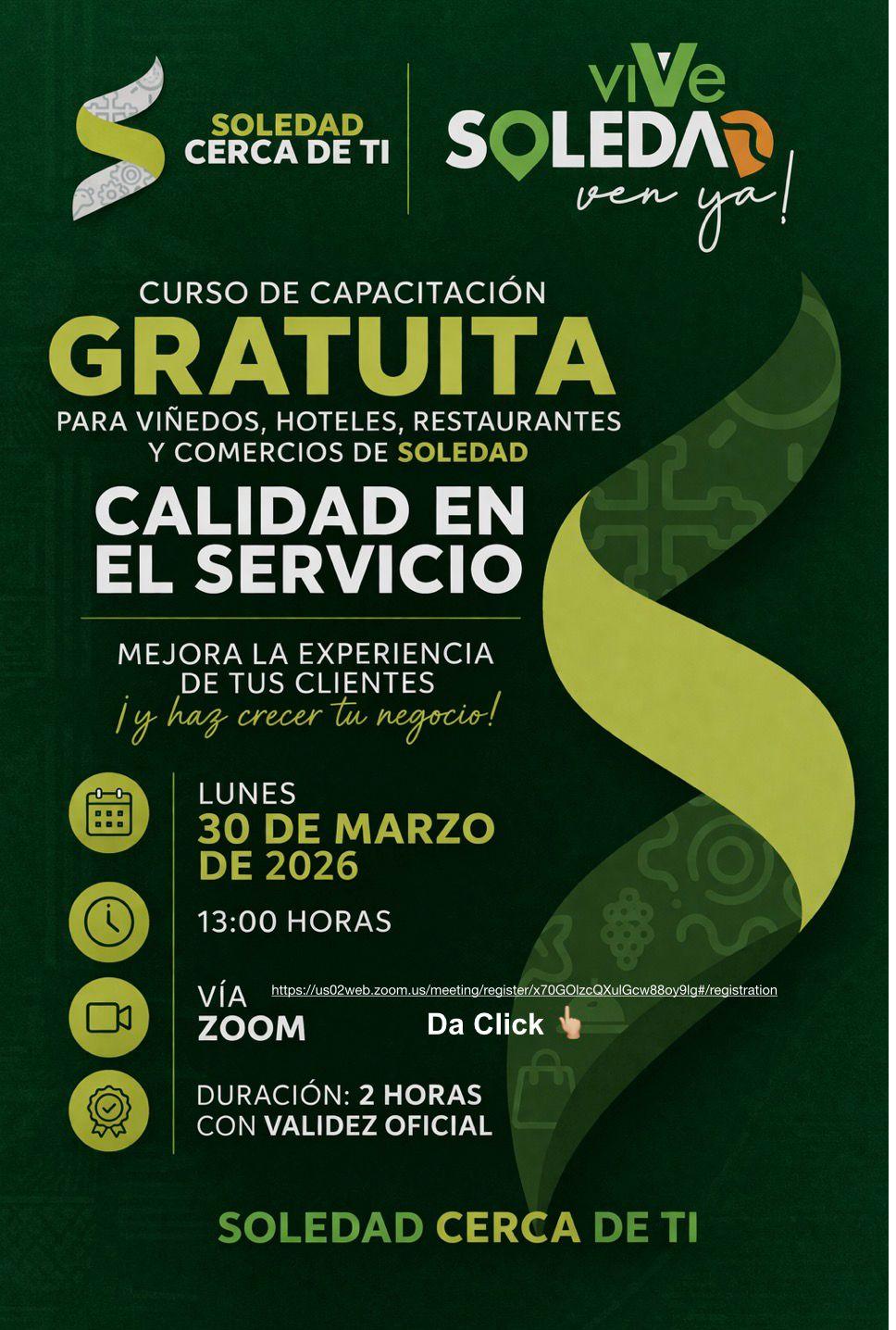 ANTE COMIENZO DE LA FENAE, AYUNTAMIENTO DE SOLEDAD IMPULSA CAPACITACIÓN GRATUITA PARA EL SECTOR TURÍSTICO