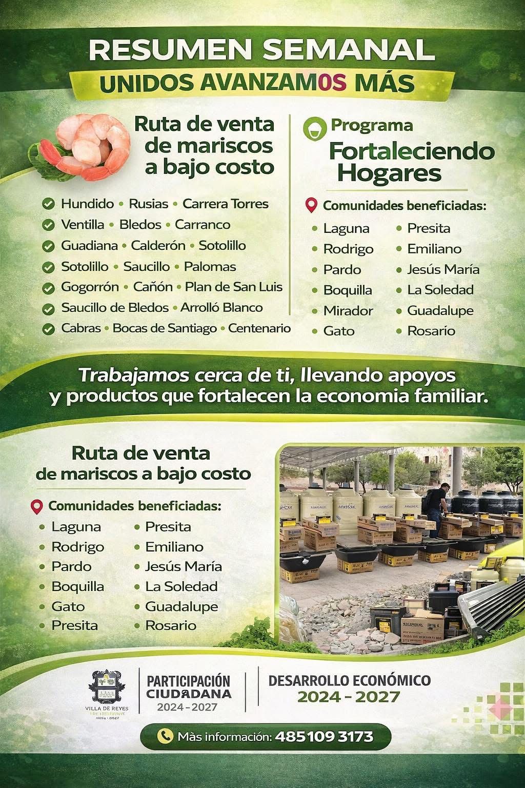 FORTALECEN ECONOMÍA FAMILIAR EN VILLA DE REYES CON RUTAS DE PRODUCTOS A BAJO&nbsp;COSTO