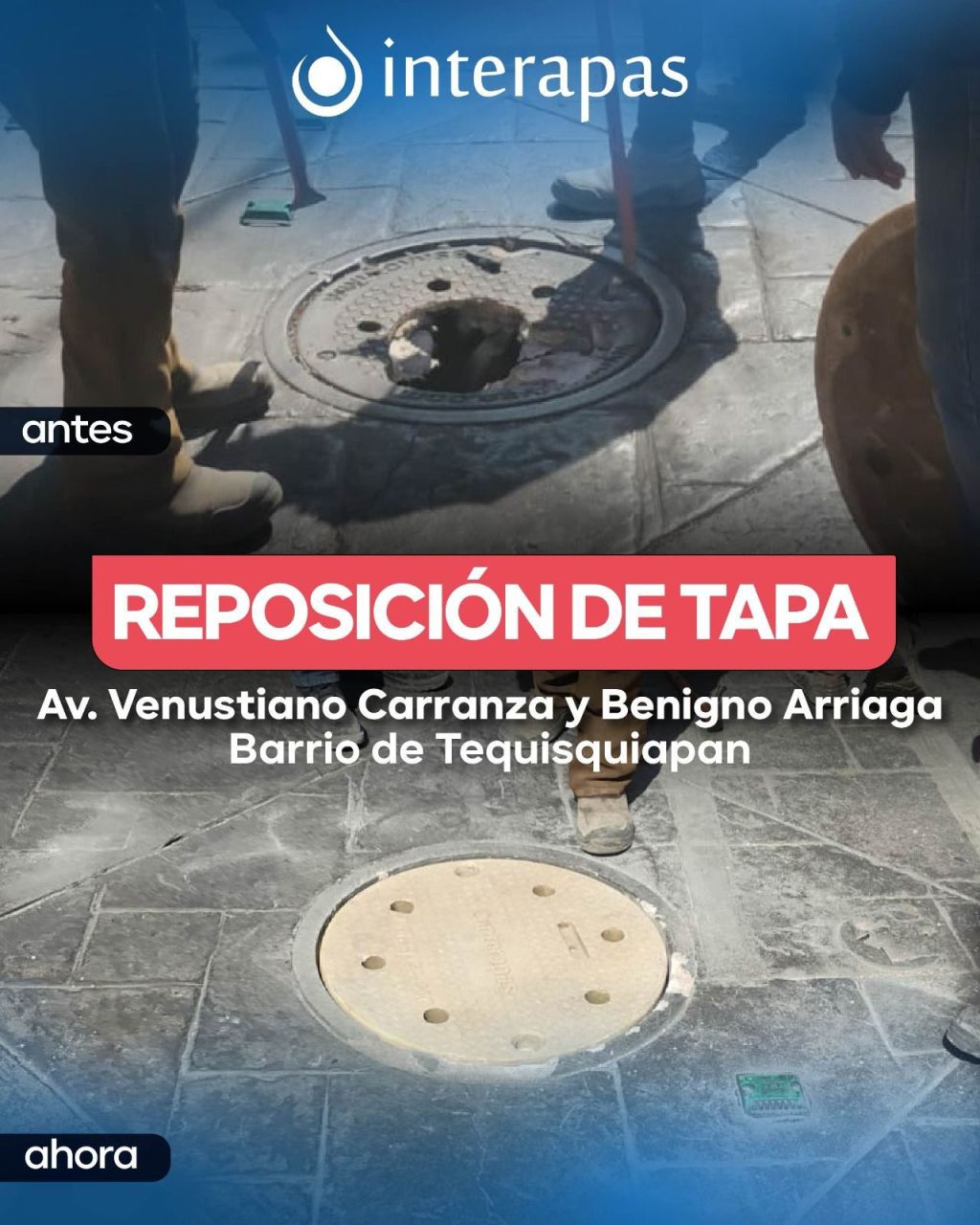 Interapas rehabilita alcantarillas en diversos puntos para evitar&nbsp;riesgos