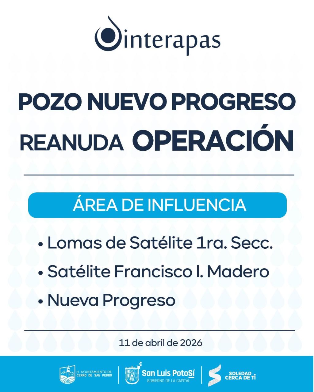 Entra en operación el pozo Nueva&nbsp;Progreso