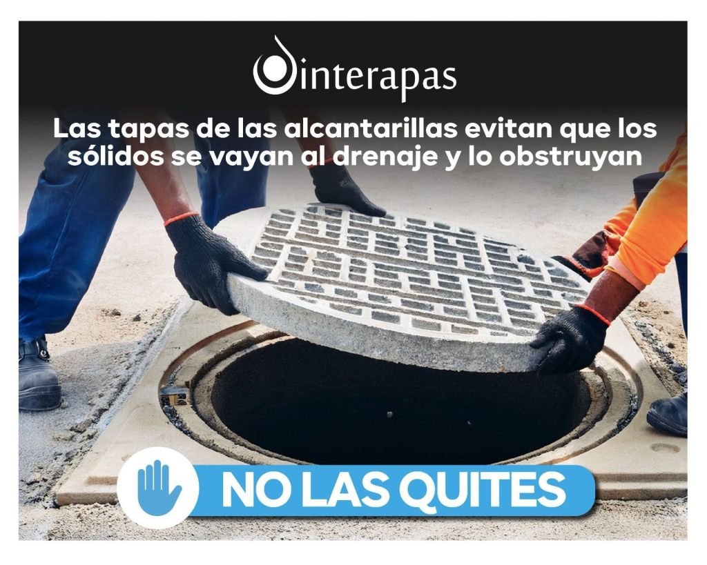 Interapas llama a no retirar tapas de alcantarillas durante&nbsp;lluvias