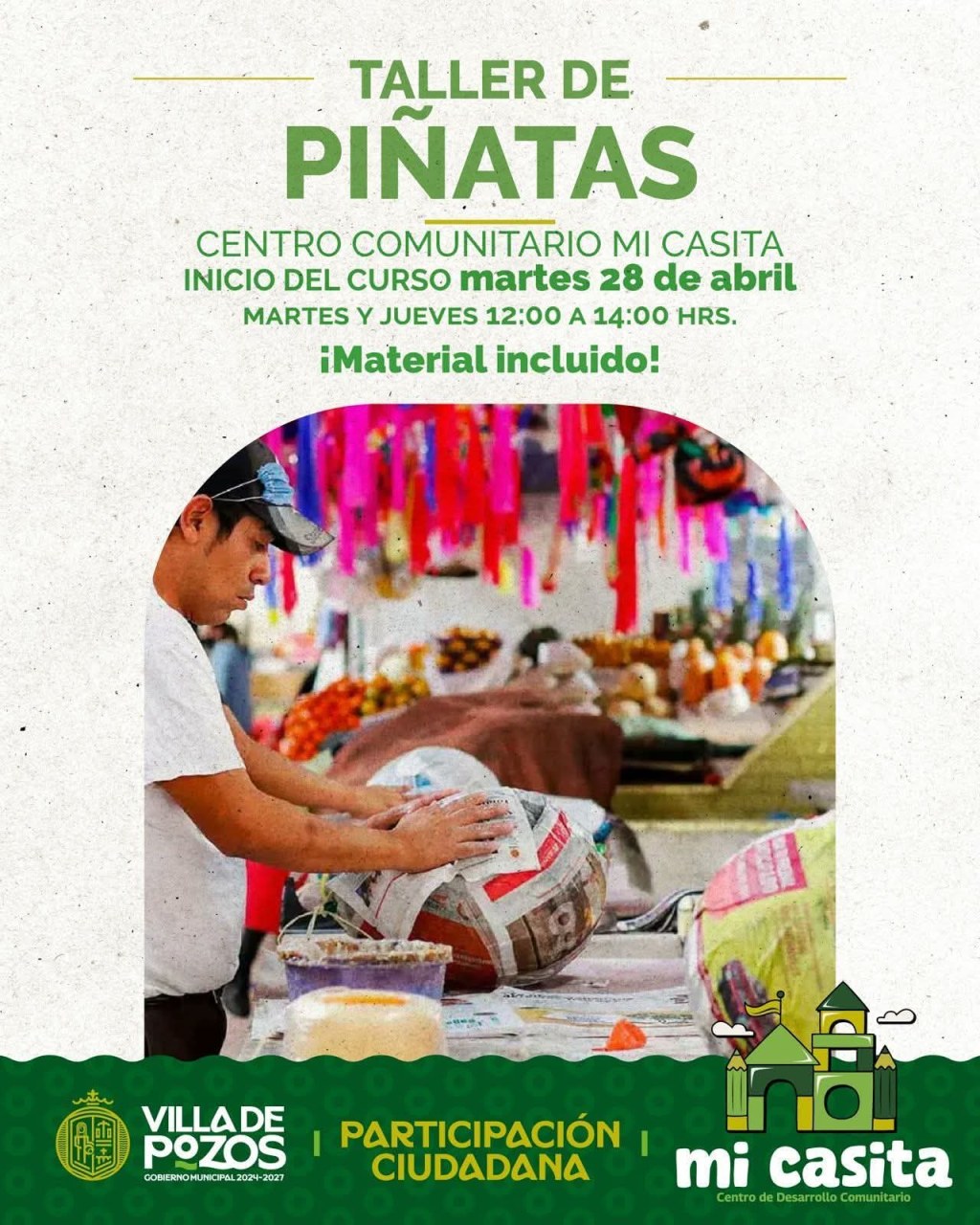 CREATIVIDAD Y TRADICIÓN LLEGAN CON EL TALLER DE PIÑATAS EN VILLA DE&nbsp;POZOS