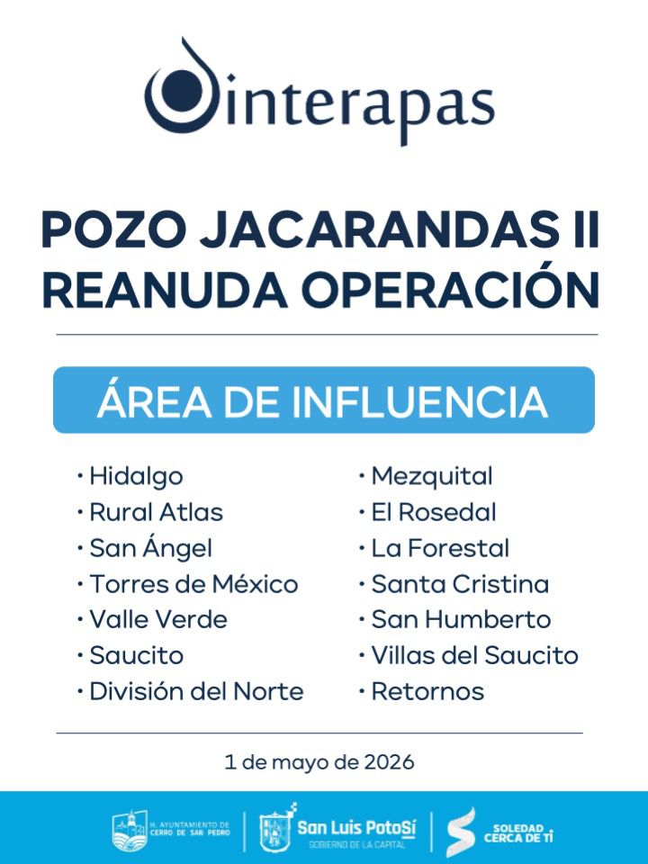 Tras intensas labores, Interapas reactiva pozo Jacarandas&nbsp;II