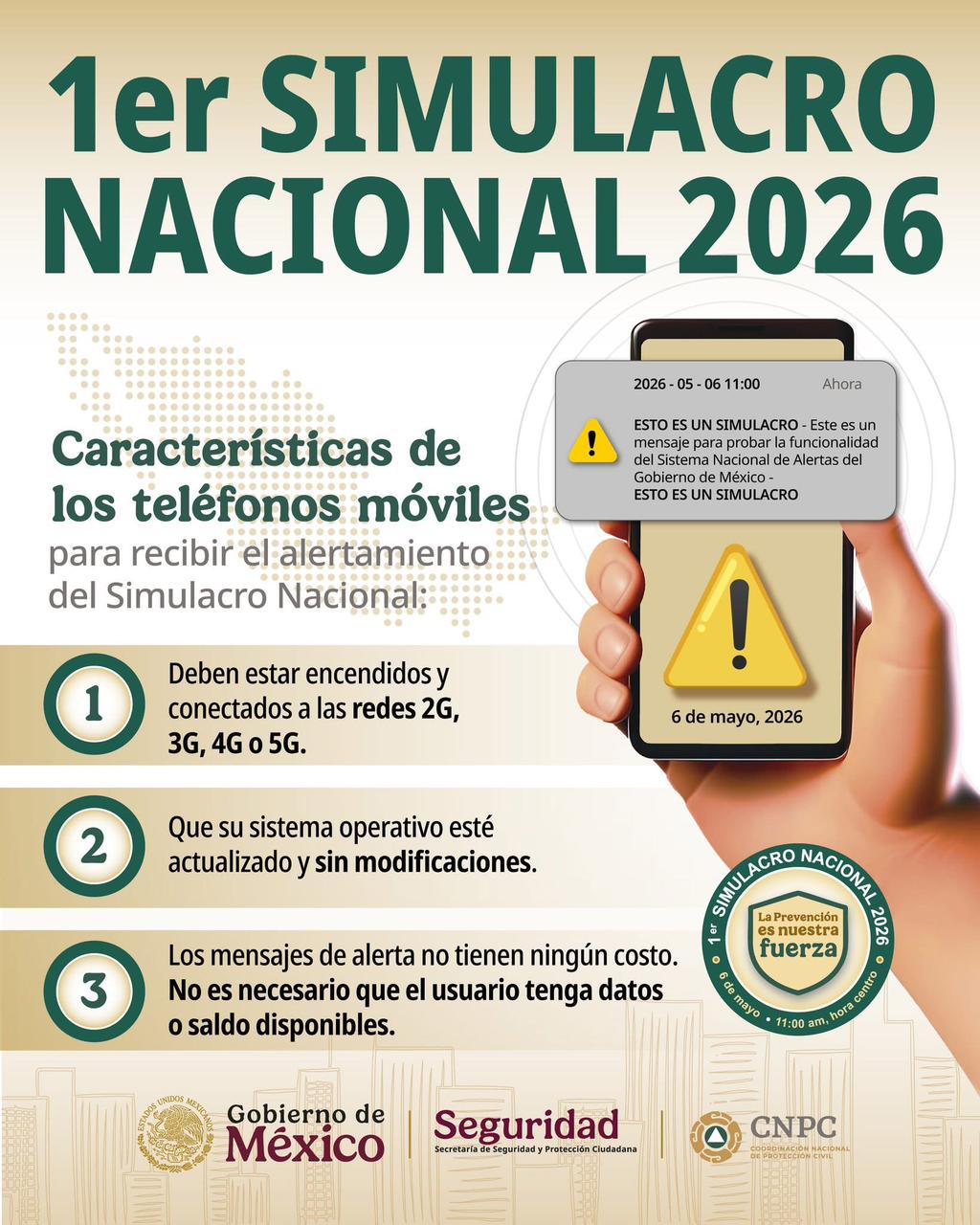 GOBIERNO ESTATAL FORTALECE PREVENCIÓN CON SIMULACRO&nbsp;NACIONAL